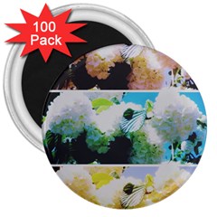 Faded Snowball Branch Collage (ii) 3  Magnets (100 Pack) by okhismakingart