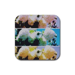 Faded Snowball Branch Collage (ii) Rubber Coaster (square)  by okhismakingart