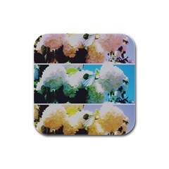 Faded Snowball Branch Collage (ii) Rubber Square Coaster (4 Pack)  by okhismakingart