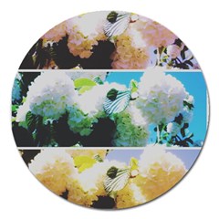 Faded Snowball Branch Collage (ii) Magnet 5  (round) by okhismakingart