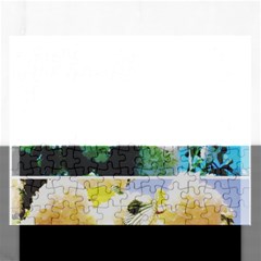 Faded Snowball Branch Collage (ii) Rectangular Jigsaw Puzzl by okhismakingart