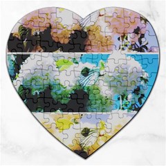 Faded Snowball Branch Collage (ii) Jigsaw Puzzle (heart) by okhismakingart