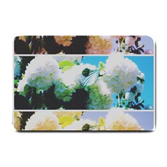 Faded Snowball Branch Collage (ii) Small Doormat  by okhismakingart