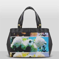 Faded Snowball Branch Collage (ii) Oversize Office Handbag by okhismakingart