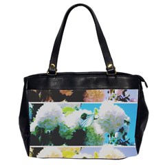 Faded Snowball Branch Collage (ii) Oversize Office Handbag (2 Sides) by okhismakingart