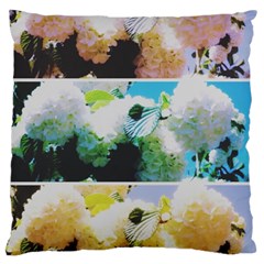 Faded Snowball Branch Collage (ii) Large Cushion Case (two Sides) by okhismakingart