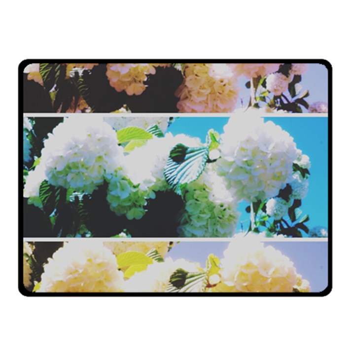 Faded Snowball Branch Collage (II) Double Sided Fleece Blanket (Small) 