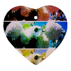 Bright Snowball Branch Collage (iii) Ornament (heart) by okhismakingart