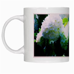 Bright Snowball Branch Collage (iii) White Mugs by okhismakingart