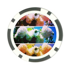 Bright Snowball Branch Collage (iii) Poker Chip Card Guard by okhismakingart