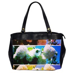 Bright Snowball Branch Collage (iii) Oversize Office Handbag (2 Sides) by okhismakingart