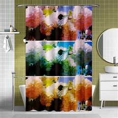 Bright Snowball Branch Collage (iii) Shower Curtain 48  X 72  (small)  by okhismakingart