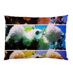 Bright Snowball Branch Collage (iii) Pillow Case (two Sides) by okhismakingart