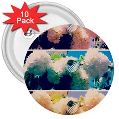 Washed Out Snowball Branch Collage (iv) 3  Buttons (10 Pack)  by okhismakingart