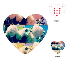 Washed Out Snowball Branch Collage (iv) Playing Cards Single Design (heart) by okhismakingart