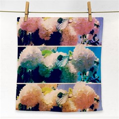 Washed Out Snowball Branch Collage (iv) Face Towel by okhismakingart