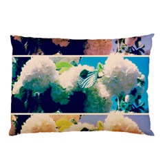 Washed Out Snowball Branch Collage (iv) Pillow Case by okhismakingart