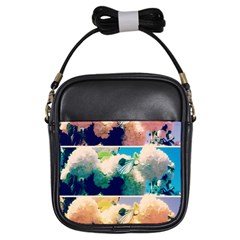 Washed Out Snowball Branch Collage (iv) Girls Sling Bag by okhismakingart