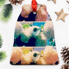 Washed Out Snowball Branch Collage (iv) Bell Ornament (two Sides) by okhismakingart