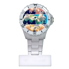 Washed Out Snowball Branch Collage (iv) Plastic Nurses Watch by okhismakingart