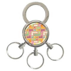 Abstract Background Colorful 3-ring Key Chain