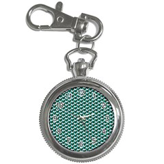 Pattern Green Blue Grey Hues Key Chain Watches by Pakrebo