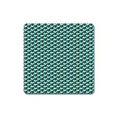 Pattern Green Blue Grey Hues Square Magnet by Pakrebo