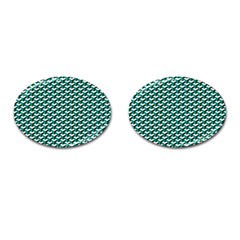 Pattern Green Blue Grey Hues Cufflinks (oval) by Pakrebo