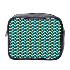 Pattern Green Blue Grey Hues Mini Toiletries Bag (two Sides) by Pakrebo