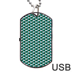 Pattern Green Blue Grey Hues Dog Tag Usb Flash (one Side)