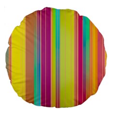 Background Colorful Abstract Large 18  Premium Round Cushions by Pakrebo