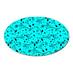 Pattern Flowers Flower Texture Oval Magnet