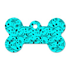 Pattern Flowers Flower Texture Dog Tag Bone (Two Sides)