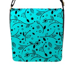 Pattern Flowers Flower Texture Flap Closure Messenger Bag (L)