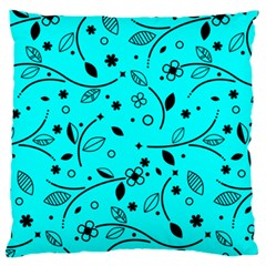 Pattern Flowers Flower Texture Large Flano Cushion Case (One Side)