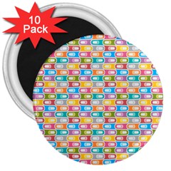 Seamless Pattern Background Abstract 3  Magnets (10 Pack)  by Pakrebo