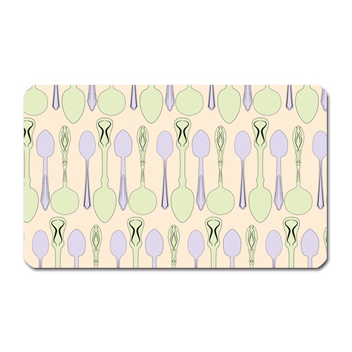 Spoon Pattern Illustrator Green Magnet (Rectangular)