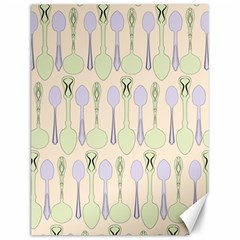 Spoon Pattern Illustrator Green Canvas 12  x 16 