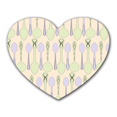 Spoon Pattern Illustrator Green Heart Mousepads