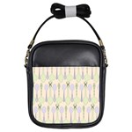 Spoon Pattern Illustrator Green Girls Sling Bag Front