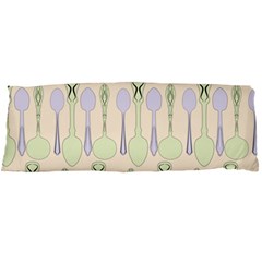 Spoon Pattern Illustrator Green Body Pillow Case (Dakimakura)