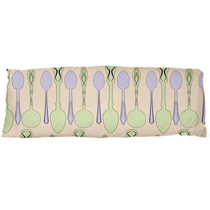 Spoon Pattern Illustrator Green Body Pillow Case Dakimakura (Two Sides)