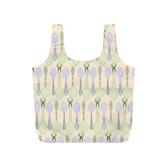 Spoon Pattern Illustrator Green Full Print Recycle Bag (S)