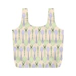 Spoon Pattern Illustrator Green Full Print Recycle Bag (M) Back