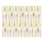 Spoon Pattern Illustrator Green Double Sided Flano Blanket (Large)  80 x60  Blanket Front