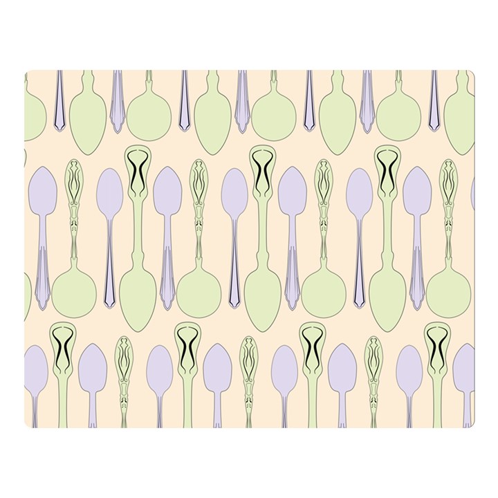 Spoon Pattern Illustrator Green Double Sided Flano Blanket (Large) 