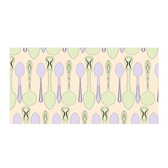 Spoon Pattern Illustrator Green Satin Wrap