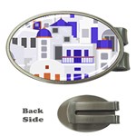 Background Santorini Greece Money Clips (Oval)  Front