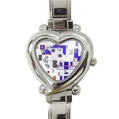 Background Santorini Greece Heart Italian Charm Watch by Pakrebo