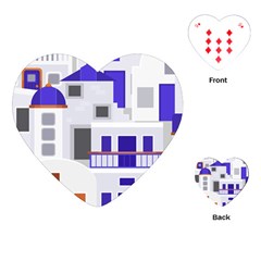 Background Santorini Greece Playing Cards Single Design (heart) by Pakrebo